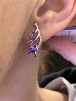 *СЕРЬГИ Аметист арт. E00067-943, (вес около 4,19 г) - фото 337100