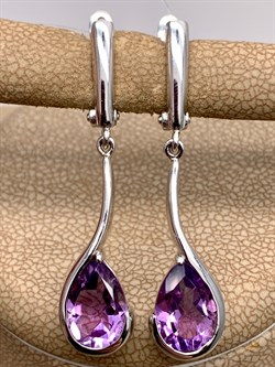 *СЕРЬГИ Аметист арт. E00029-828, (вес 6,04 г) - фото 337103