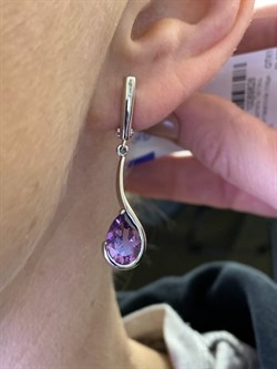 *СЕРЬГИ Аметист арт. E00029-828, (вес 6,04 г) - фото 337104