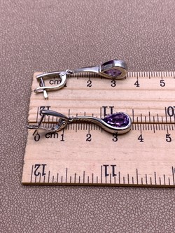 *СЕРЬГИ Аметист арт. E00029-828, (вес 6,04 г) - фото 337106