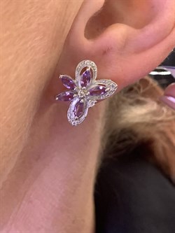 *СЕРЬГИ Аметист арт. E00095-050, (вес около 5,33 г) - фото 337218