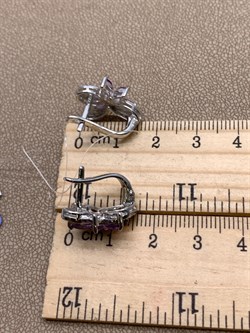 *СЕРЬГИ Аметист арт. E00095-050, (вес около 5,33 г) - фото 337220