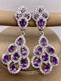 *СЕРЬГИ Аметист арт. E00034-251, (вес 9,48 г) - фото 337240