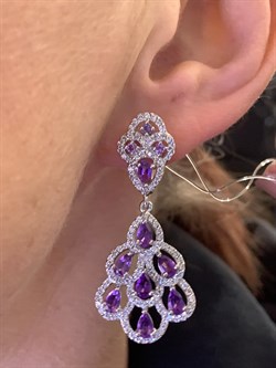 *СЕРЬГИ Аметист арт. E00034-251, (вес 9,48 г) - фото 337242