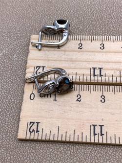 *Серьги Раухтопаз Дымчатый Кварц  арт. E00222-769, (вес 4,01 г) - фото 337286