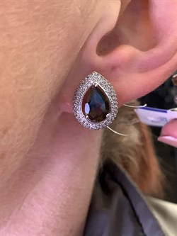 *СЕРЬГИ Раухтопаз Дымчатый Кварц арт. E00633-594, (вес 5,81 г) - фото 337290