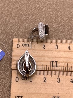 *СЕРЬГИ Раухтопаз Дымчатый Кварц арт. E00633-594, (вес 5,81 г) - фото 337291