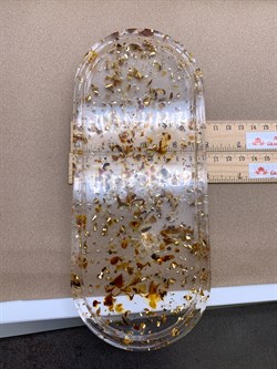 Поднос р.24-10-1,5 см Янтарь Золотая поталь арт 250410 вес 157,56 гр - фото 337380