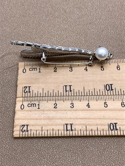 *Брошь Стрекоза Белый Жемчуг Фианит арт. PI-Br02411-X-W-PN-X-Mix-317 вес 10,1 г - фото 337432