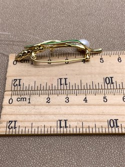 *Брошь Колосок Белый Жемчуг Эмаль арт. PI-Br02435-X-L-PN-Gg-X-802 вес 6,4 г - фото 337446 *Брошь Колосок Белый Жемчуг Эмаль арт. PI-Br02435-X-L-PN-Gg-X-802 вес 6,4 г - фото 337446