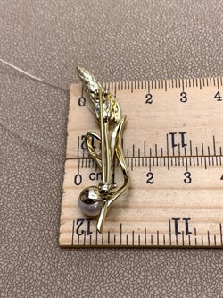 *Брошь Колосок Белый Жемчуг Эмаль арт. PI-Br02435-X-L-PN-Gg-X-802 вес 6,4 г - фото 337447 *Брошь Колосок Белый Жемчуг Эмаль арт. PI-Br02435-X-L-PN-Gg-X-802 вес 6,4 г - фото 337447