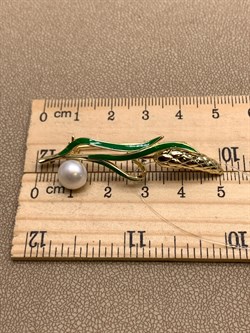 *Брошь Колосок Белый Жемчуг Эмаль арт. PI-Br02435-X-L-PN-Gg-X-802 вес 6,4 г - фото 337448 *Брошь Колосок Белый Жемчуг Эмаль арт. PI-Br02435-X-L-PN-Gg-X-802 вес 6,4 г - фото 337448