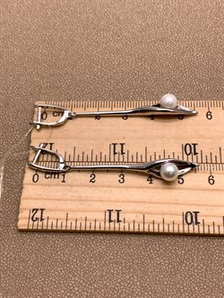 *Серьги Белый Жемчуг арт. PI-E01306-X-W-PS-X-X-933 вес 6,01 г - фото 337471