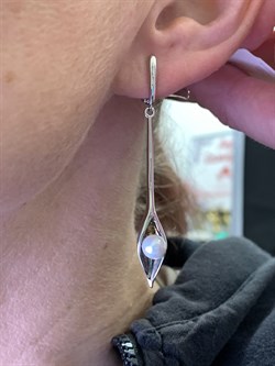 *Серьги Белый Жемчуг арт. PI-E01306-X-W-PS-X-X-933 вес 6,01 г - фото 337472