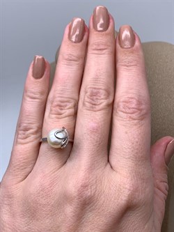 *Кольцо р.16,5 Белый Жемчуг арт. PI-R02513-X-W-W-X-X-205 вес 2,85 г - фото 337479