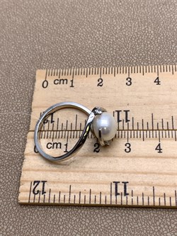 *Кольцо р.18,5 Белый Жемчуг арт. PI-R02529-X-W-W-X-W-659 вес 3,38 г - фото 337492