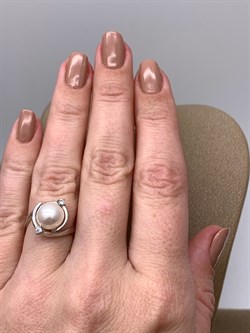 *Кольцо р.16,5 Белый Жемчуг арт. PI-R02529-X-W-W-X-W-312 вес 3,17 г - фото 337499