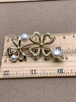 *Брошь Клевер Белый Жемчуг арт. PI-Br02612-X-L-PN-X-X-174 вес 9,9 г - фото 337517 *Брошь Клевер Белый Жемчуг арт. PI-Br02612-X-L-PN-X-X-174 вес 9,9 г - фото 337517