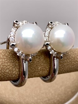 *Серьги Белый Жемчуг арт 24S-T800680-186 вес 8 г - фото 337548 *Серьги Белый Жемчуг арт 24S-T800680-186 вес 8 г - фото 337548