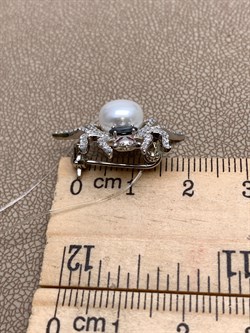 *Брошь Белый Жемчуг арт. PI-Br02400-X-W-PN-X-Mix-202 вес 3,1 г - фото 337558 *Брошь Белый Жемчуг арт. PI-Br02400-X-W-PN-X-Mix-202 вес 3,1 г - фото 337558