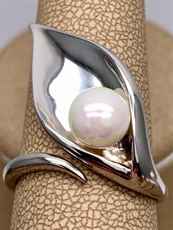 *Кольцо р.19,5 Белый Жемчуг арт. PI-R01306-X-W-PS-X-X-092 вес 5,8 г - фото 337573