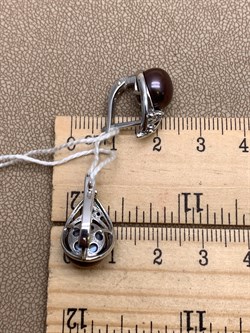 *Серьги Шоколадный Жемчуг д.9,5*10мм арт. 2.0674.0.b-214 Вес 5,72 г - фото 337577 *Серьги Шоколадный Жемчуг д.9,5*10мм арт. 2.0674.0.b-214 Вес 5,72 г - фото 337577