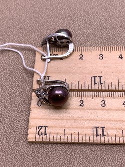 *Серьги Шоколадный Жемчуг д.9,5*10мм арт. 2.0674.0.b-214 Вес 5,72 г - фото 337578 *Серьги Шоколадный Жемчуг д.9,5*10мм арт. 2.0674.0.b-214 Вес 5,72 г - фото 337578