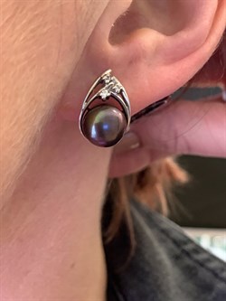 *Серьги Шоколадный Жемчуг д.9,5*10мм арт. 2.0674.0.b-214 Вес 5,72 г - фото 337579 *Серьги Шоколадный Жемчуг д.9,5*10мм арт. 2.0674.0.b-214 Вес 5,72 г - фото 337579