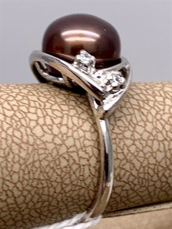 *Кольцо р.17,5 Шоколадный Жемчуг д.9,5*10мм арт. 1.0674.0.b-207 Вес 3,36 г - фото 337585 *Кольцо р.17,5 Шоколадный Жемчуг д.9,5*10мм арт. 1.0674.0.b-207 Вес 3,36 г - фото 337585