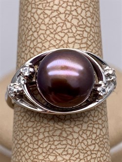*Кольцо р.17,5 Шоколадный Жемчуг д.9,5*10мм арт. 1.0674.0.b-207 Вес 3,36 г - фото 337586 *Кольцо р.17,5 Шоколадный Жемчуг д.9,5*10мм арт. 1.0674.0.b-207 Вес 3,36 г - фото 337586