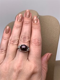 *Кольцо р.17,5 Шоколадный Жемчуг д.9,5*10мм арт. 1.0674.0.b-207 Вес 3,36 г - фото 337587 *Кольцо р.17,5 Шоколадный Жемчуг д.9,5*10мм арт. 1.0674.0.b-207 Вес 3,36 г - фото 337587