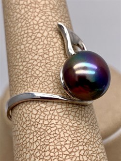 *Кольцо р.18,5 Черный Жемчуг д.10,5*11мм арт. 1.0316.0.b-008 Вес 3,48 г - фото 337610 *Кольцо р.18,5 Черный Жемчуг д.10,5*11мм арт. 1.0316.0.b-008 Вес 3,48 г - фото 337610