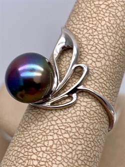 *Кольцо р.18,5 Черный Жемчуг д.10,5*11мм арт. 1.0316.0.b-008 Вес 3,48 г - фото 337611 *Кольцо р.18,5 Черный Жемчуг д.10,5*11мм арт. 1.0316.0.b-008 Вес 3,48 г - фото 337611