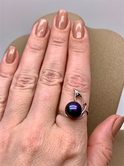 *Кольцо р.18,5 Черный Жемчуг д.10,5*11мм арт. 1.0316.0.b-008 Вес 3,48 г - фото 337613 *Кольцо р.18,5 Черный Жемчуг д.10,5*11мм арт. 1.0316.0.b-008 Вес 3,48 г - фото 337613