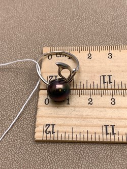 *Кольцо р.18,5 Черный Жемчуг д.10,5*11мм арт. 1.0316.0.b-008 Вес 3,48 г - фото 337615 *Кольцо р.18,5 Черный Жемчуг д.10,5*11мм арт. 1.0316.0.b-008 Вес 3,48 г - фото 337615