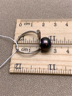 *Кольцо р.18,5 Черный Жемчуг д.10,5*11мм арт. 1.0316.0.b-008 Вес 3,48 г - фото 337616 *Кольцо р.18,5 Черный Жемчуг д.10,5*11мм арт. 1.0316.0.b-008 Вес 3,48 г - фото 337616