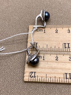 *Серьги Черный Жемчуг д.7,5*8мм арт. 2.0021.0.b-116 Вес 4,04 г - фото 337642 *Серьги Черный Жемчуг д.7,5*8мм арт. 2.0021.0.b-116 Вес 4,04 г - фото 337642