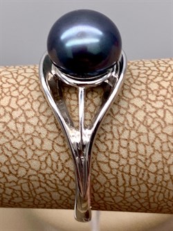 *Кольцо р.16,5 Черный Жемчуг д.7,5*8мм арт. 1.0021.0.b-109 Вес 2,36 г - фото 337648 *Кольцо р.16,5 Черный Жемчуг д.7,5*8мм арт. 1.0021.0.b-109 Вес 2,36 г - фото 337648