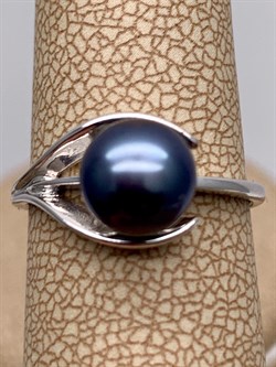 *Кольцо р.16,5 Черный Жемчуг д.7,5*8мм арт. 1.0021.0.b-109 Вес 2,36 г - фото 337651 *Кольцо р.16,5 Черный Жемчуг д.7,5*8мм арт. 1.0021.0.b-109 Вес 2,36 г - фото 337651