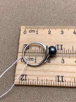 *Кольцо р.16,5 Черный Жемчуг д.7,5*8мм арт. 1.0021.0.b-109 Вес 2,36 г - фото 337655 *Кольцо р.16,5 Черный Жемчуг д.7,5*8мм арт. 1.0021.0.b-109 Вес 2,36 г - фото 337655