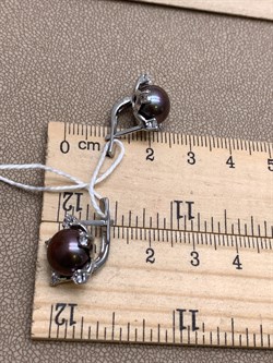 *Серьги Шоколадный Жемчуг д.9*9,5мм арт. 2.0434.0.b-652 Вес 5,43 г - фото 337668 *Серьги Шоколадный Жемчуг д.9*9,5мм арт. 2.0434.0.b-652 Вес 5,43 г - фото 337668