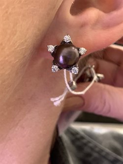 *Серьги Шоколадный Жемчуг д.9*9,5мм арт. 2.0434.0.b-652 Вес 5,43 г - фото 337670 *Серьги Шоколадный Жемчуг д.9*9,5мм арт. 2.0434.0.b-652 Вес 5,43 г - фото 337670