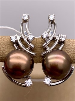 *Серьги Шоколадный Жемчуг д.10,5*11мм арт. 2.0294.0.b-651 Вес 7,69 г - фото 337705 *Серьги Шоколадный Жемчуг д.10,5*11мм арт. 2.0294.0.b-651 Вес 7,69 г - фото 337705