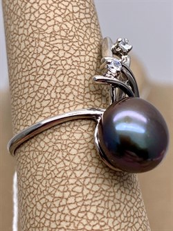 *Кольцо р.18 Черный Жемчуг д.10,5*11мм арт. 1.0285.0.b-320 Вес 3,65 г - фото 337721 *Кольцо р.18 Черный Жемчуг д.10,5*11мм арт. 1.0285.0.b-320 Вес 3,65 г - фото 337721