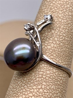 *Кольцо р.18 Черный Жемчуг д.10,5*11мм арт. 1.0285.0.b-320 Вес 3,65 г - фото 337722 *Кольцо р.18 Черный Жемчуг д.10,5*11мм арт. 1.0285.0.b-320 Вес 3,65 г - фото 337722