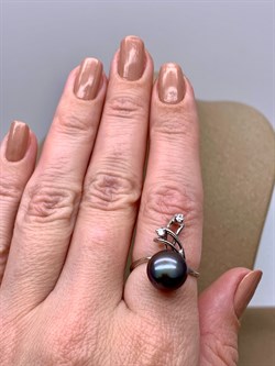 *Кольцо р.18 Черный Жемчуг д.10,5*11мм арт. 1.0285.0.b-320 Вес 3,65 г - фото 337724 *Кольцо р.18 Черный Жемчуг д.10,5*11мм арт. 1.0285.0.b-320 Вес 3,65 г - фото 337724