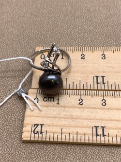 *Кольцо р.18 Черный Жемчуг д.10,5*11мм арт. 1.0285.0.b-320 Вес 3,65 г - фото 337726 *Кольцо р.18 Черный Жемчуг д.10,5*11мм арт. 1.0285.0.b-320 Вес 3,65 г - фото 337726