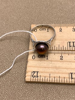 *Кольцо р.18 Шоколадный Жемчуг д.8,5*9мм арт. 1.0652.0.b-805 Вес 3,17 г - фото 337736 *Кольцо р.18 Шоколадный Жемчуг д.8,5*9мм арт. 1.0652.0.b-805 Вес 3,17 г - фото 337736