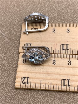 *СЕРЬГИ Голубой Топаз арт. E00372-945, (вес 4,85 г) - фото 337778