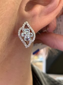 *СЕРЬГИ Голубой Топаз арт. E00372-945, (вес 4,85 г) - фото 337779